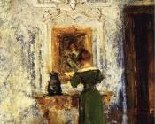 威廉梅里特查斯 - Woman in Green aka Lady in Green